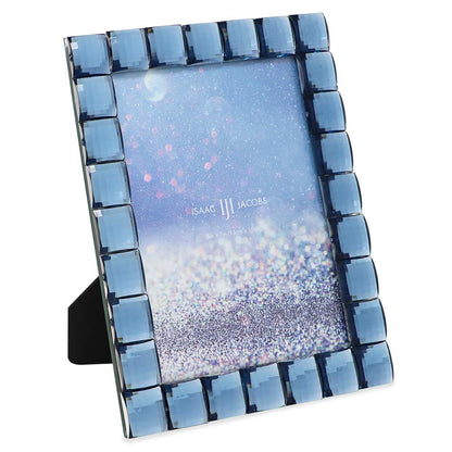 Isaac Jacobs Decorative Sparkling Jewel Picture Frame (4x4, Rainbow)