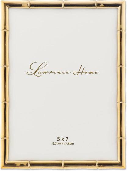 Lawrence Frames Bamboo Design Metal Frame, 4x4, Silver