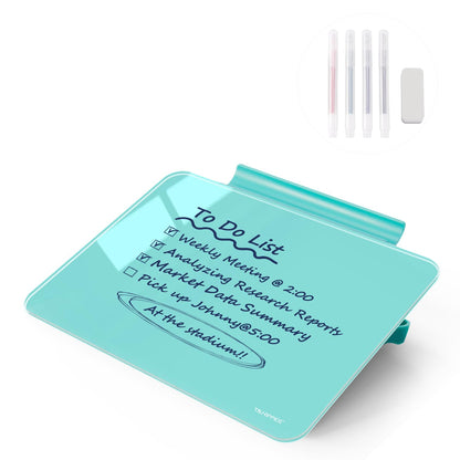 Small Desktop Glass Dry-Erase Whiteboard - 8 X 6 Inches Tabletop Easel Whiteboard with Stand, Desk Board Buddy for Artist, Teacher and Student