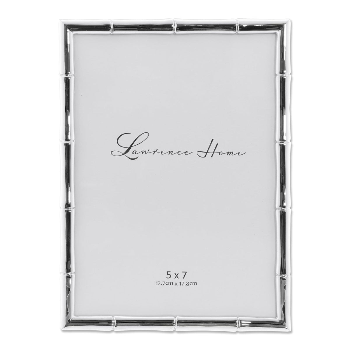 Lawrence Frames Bamboo Design Metal Frame, 4x4, Silver