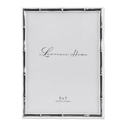 Lawrence Frames Bamboo Design Metal Frame, 4x4, Silver