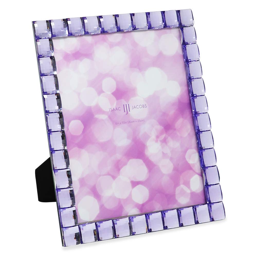 Isaac Jacobs Decorative Sparkling Jewel Picture Frame (4x4, Rainbow)