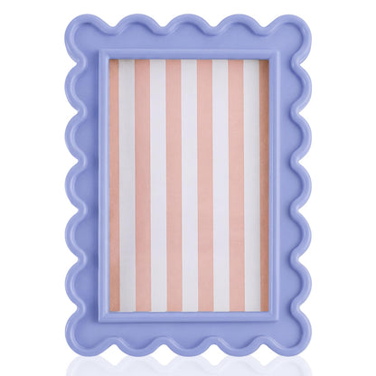 AceOrbit 4x6 Inches Light Green Flower Wavy Scalloped Picture Frame Cute