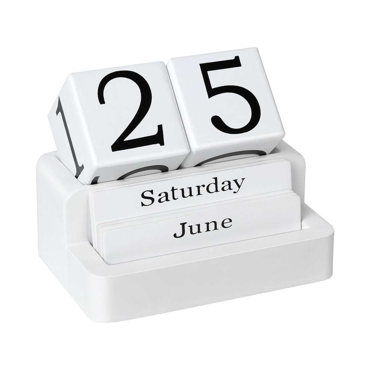 Wooden Block Calendar for Desk, Daily Desktop Perpetual Desk Calendar, Modern Farmhouse Aesthetic Desk Accessories for Home Office Decor, Teacher, Classroom, Reusable Yearly, Pink