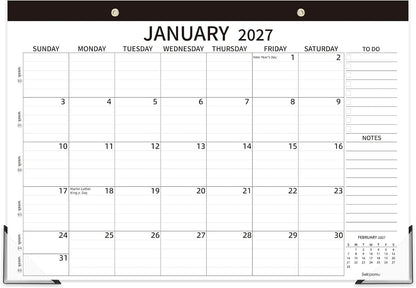 Desk Calendar 2027-2028, 17" x 12" Large Desk Calendar January 2027 to June 2028, 18 Months Calendar for Home Office