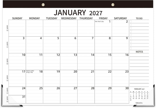 Desk Calendar 2027-2028, 17" x 12" Large Desk Calendar January 2027 to June 2028, 18 Months Calendar for Home Office
