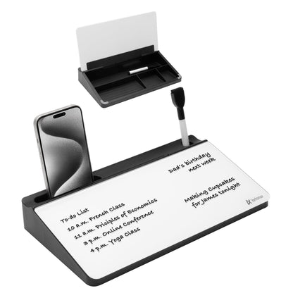 Varhomax Glass Desk Buddy Whiteboard with Storage