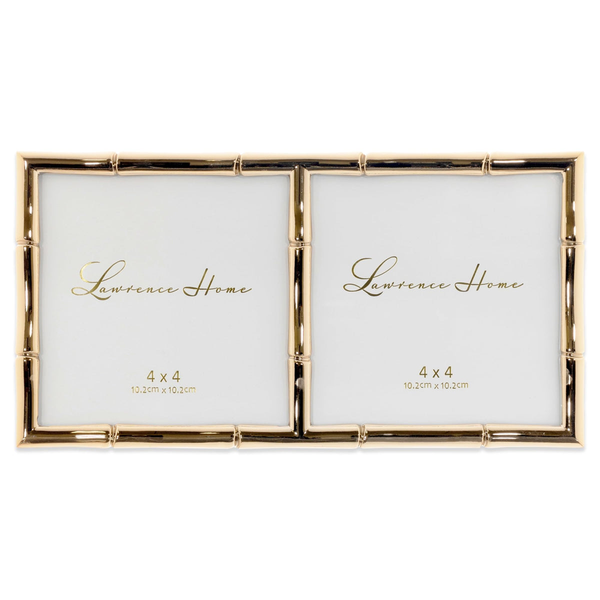 Lawrence Frames Bamboo Design Metal Frame, 4x4, Silver