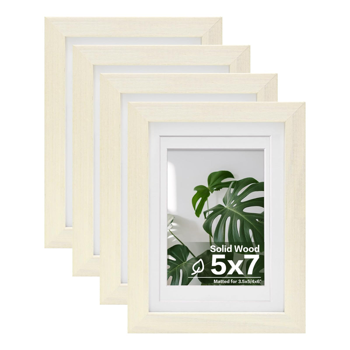 Egofine 8x10 Picture Frames Set of 4, Made of Solid Wood Covered by Plexiglass 4x6 and 5x7 with Mat or 8x10 without Mat, for Table Top Display and Wall Mounting Photo Frame Black