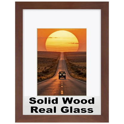 RPJC 11x14 Solid Wood Picture Frame Real Glass Cover Black