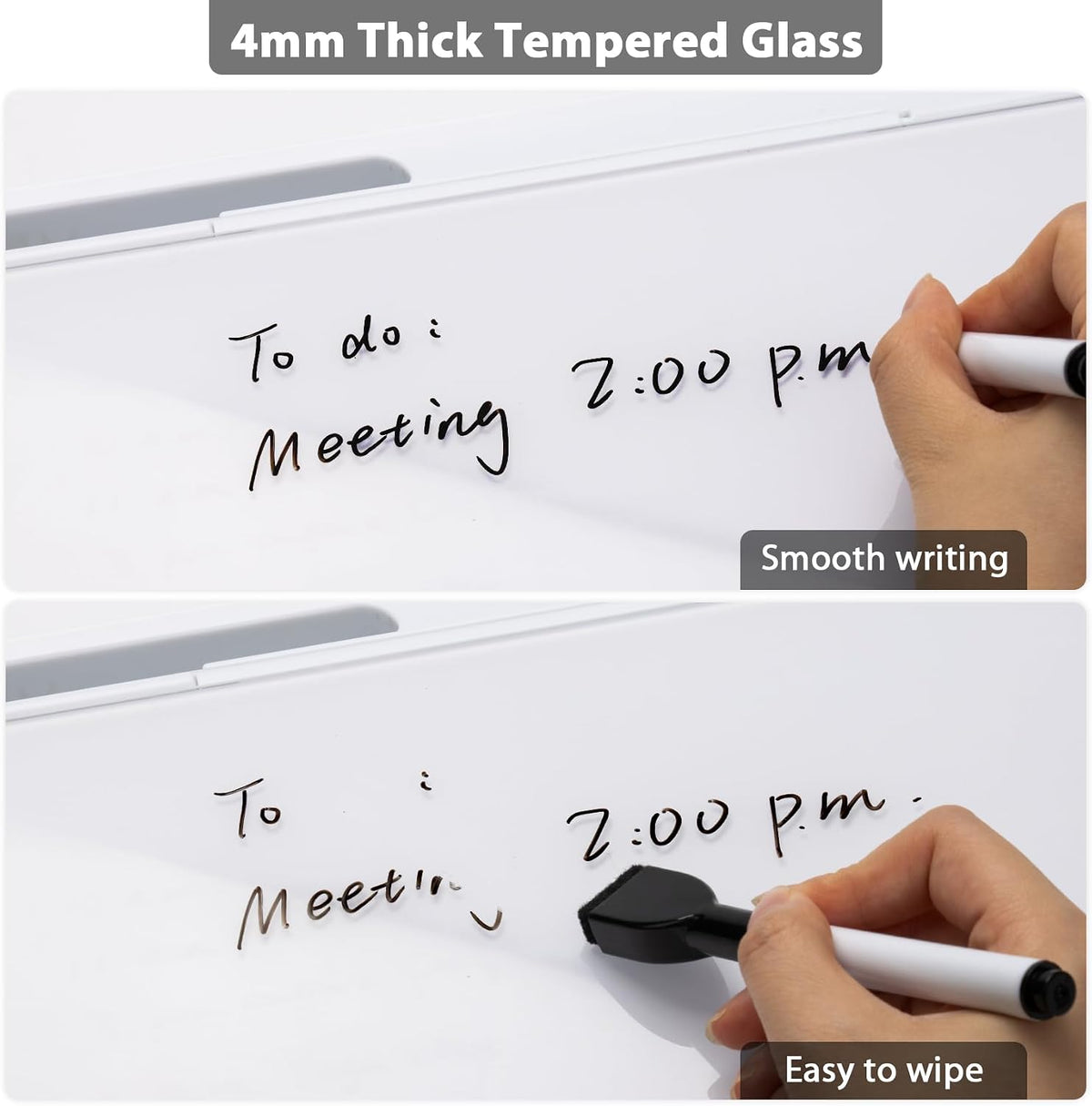 Varhomax Glass Desk Buddy Whiteboard with Storage