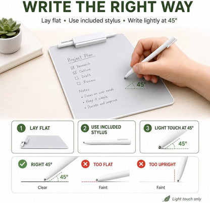 Upgraded Inkless Reusable Writing Tablet, 10" Magnetic Desktop Note Pad