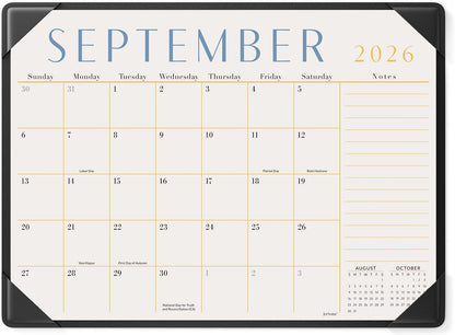 Jotsome Desk Calendar 2026-2027 with Protective Mat, Desktop Calendar