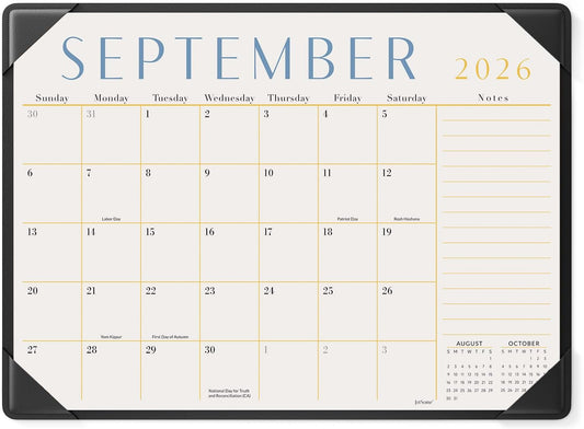 Jotsome Desk Calendar 2026-2027 with Protective Mat, Desktop Calendar