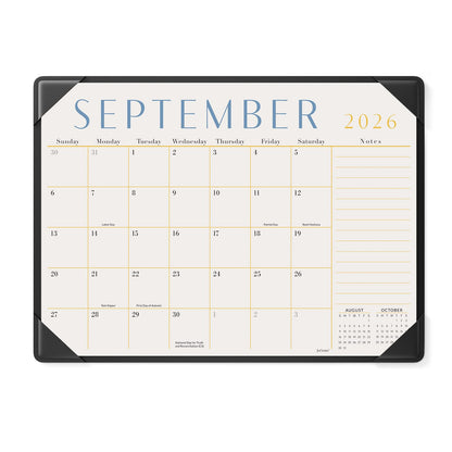 Jotsome Desk Calendar 2026-2027 with Protective Mat, Desktop Calendar