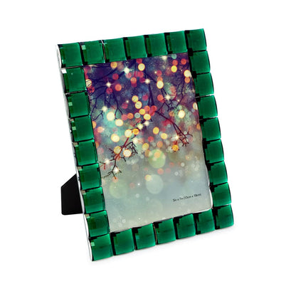 Isaac Jacobs Decorative Sparkling Jewel Picture Frame (4x4, Rainbow)