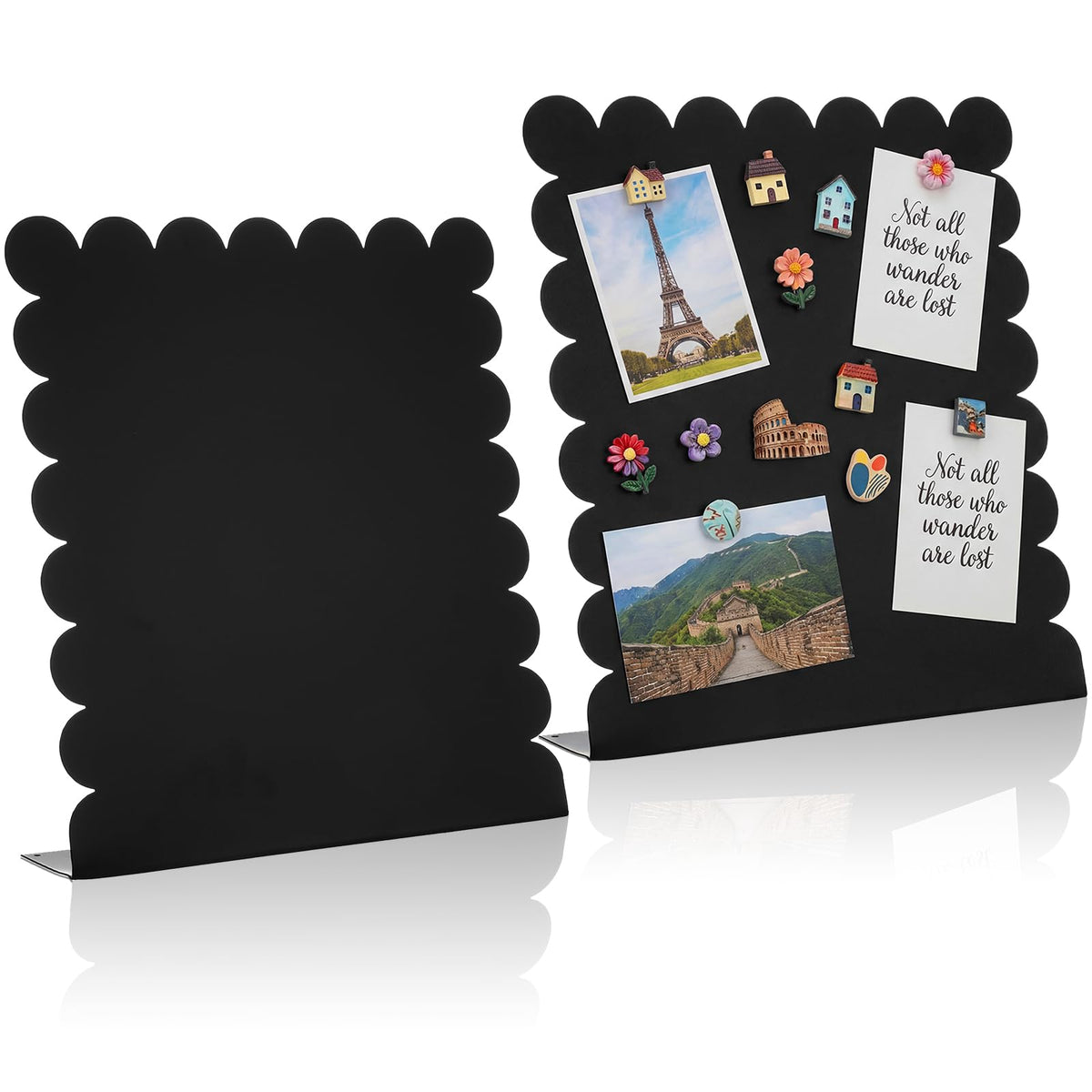 Gueevin 2 Pcs Magnet Board Magnetic Display Stand for Table, White, Small