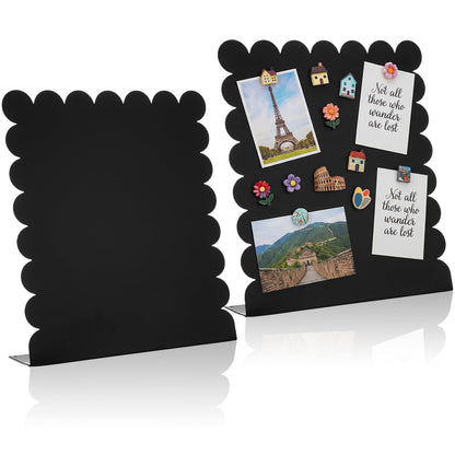 Gueevin 2 Pcs Magnet Board Magnetic Display Stand for Table, White, Small