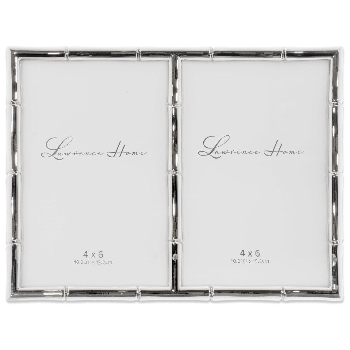 Lawrence Frames Bamboo Design Metal Frame, 4x4, Silver