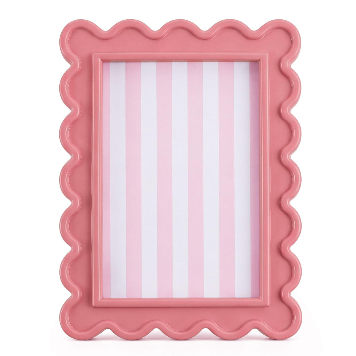 AceOrbit 4x6 Inches Light Green Flower Wavy Scalloped Picture Frame Cute