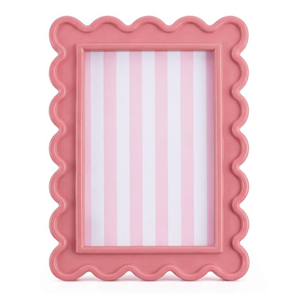 AceOrbit 4x6 Inches Light Green Flower Wavy Scalloped Picture Frame Cute
