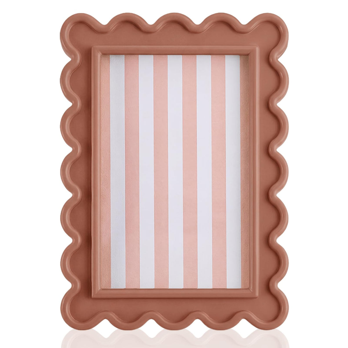 AceOrbit 4x6 Inches Light Green Flower Wavy Scalloped Picture Frame Cute