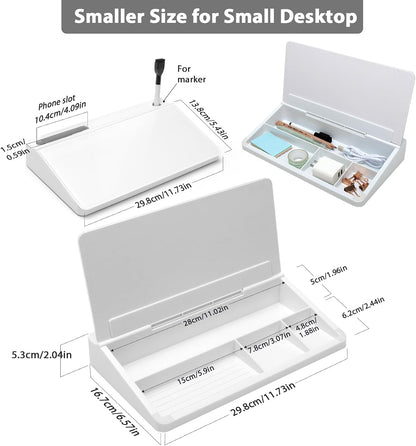 Varhomax Glass Desk Buddy Whiteboard with Storage