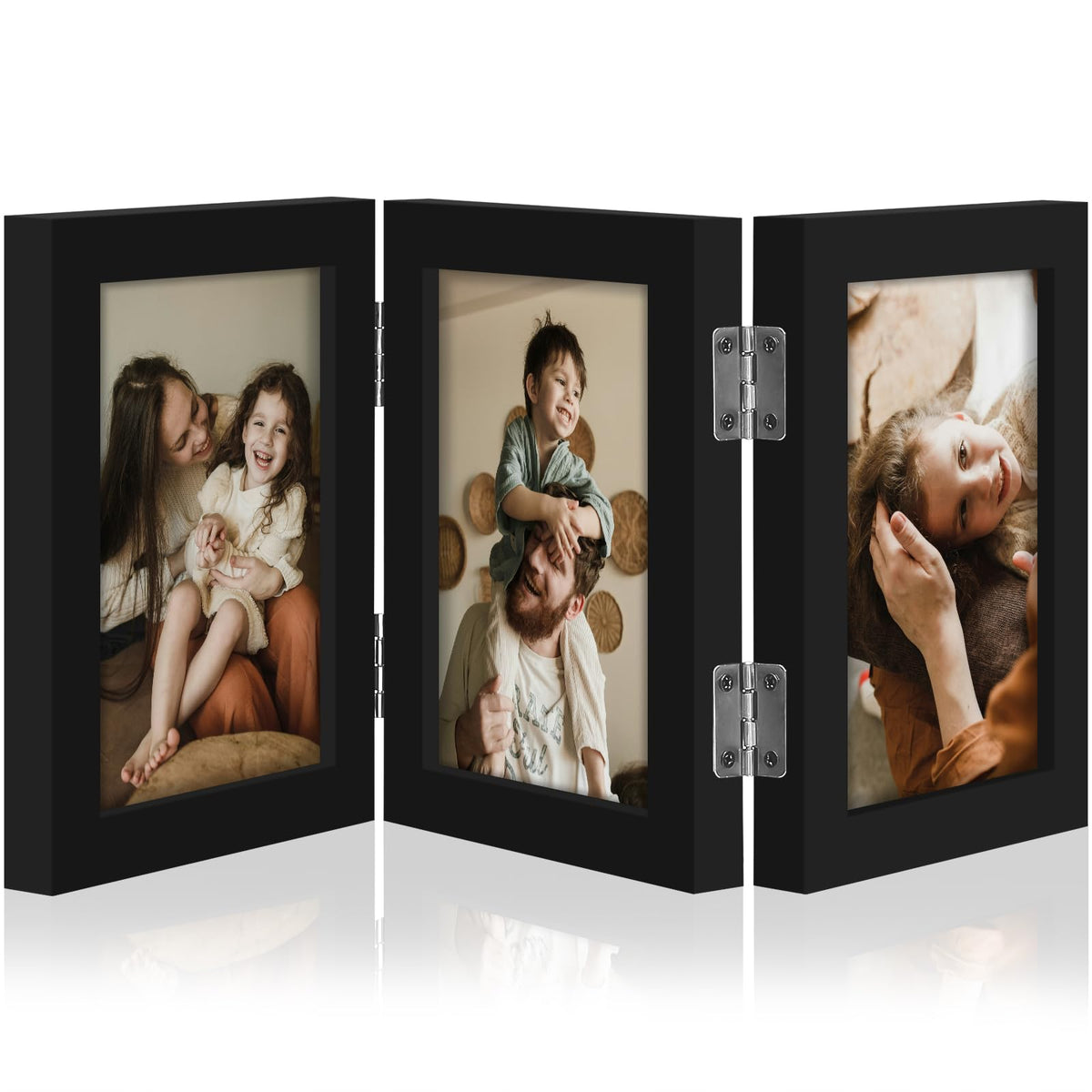 decorUhome Black Triple 4x6 Picture Frame Vertical