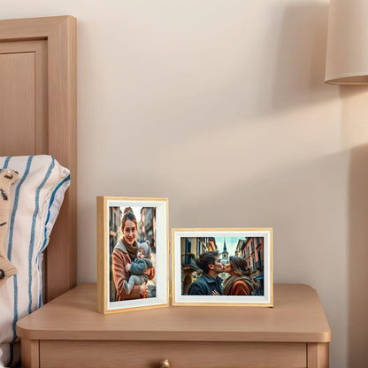 4x6 Double Hinged Picture Frame,College Photo Standing Display, PS02-WGD6