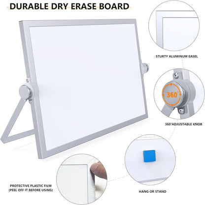 Small Dry Erase White Board,Magnetic Desktop Whiteboard with Stand