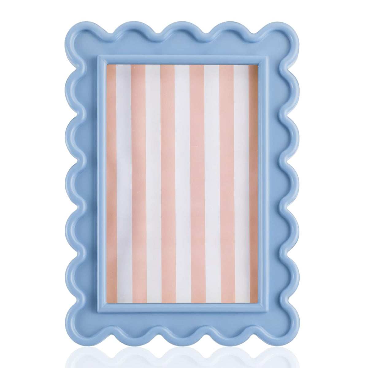 AceOrbit 4x6 Inches Light Green Flower Wavy Scalloped Picture Frame Cute