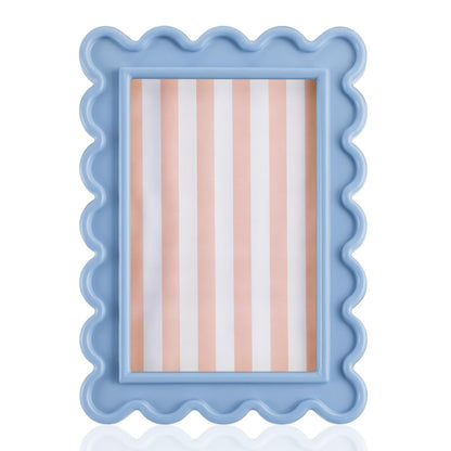 AceOrbit 4x6 Inches Light Green Flower Wavy Scalloped Picture Frame Cute