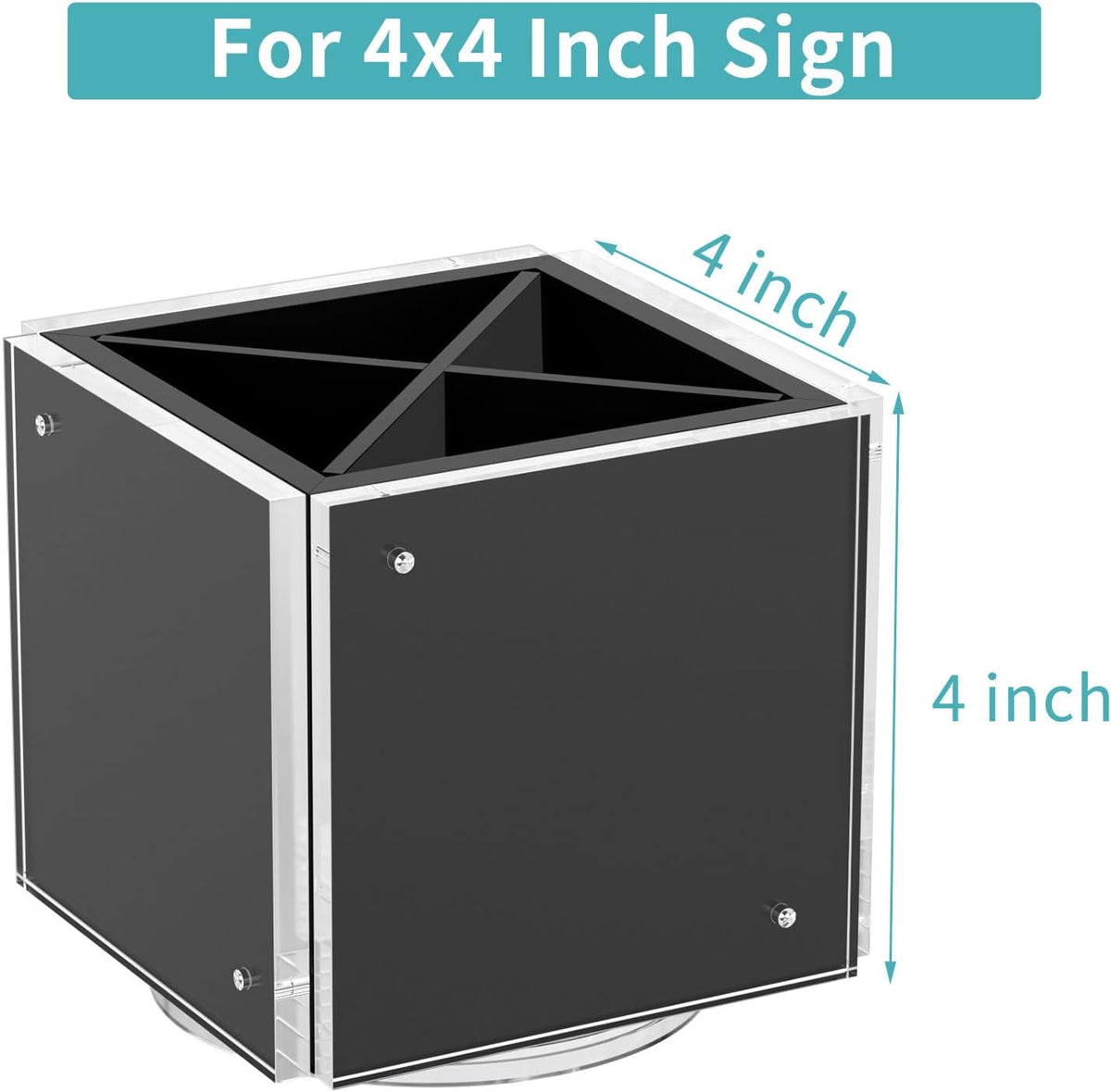 HIIMIEI Acrylic Picture Frames for Desk, Magnetic Photo Cube Pen Holder 4x4