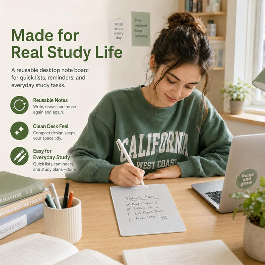 Reusable Paper-Like Writing Pad, 10" Inkless Desktop Note Board for Study