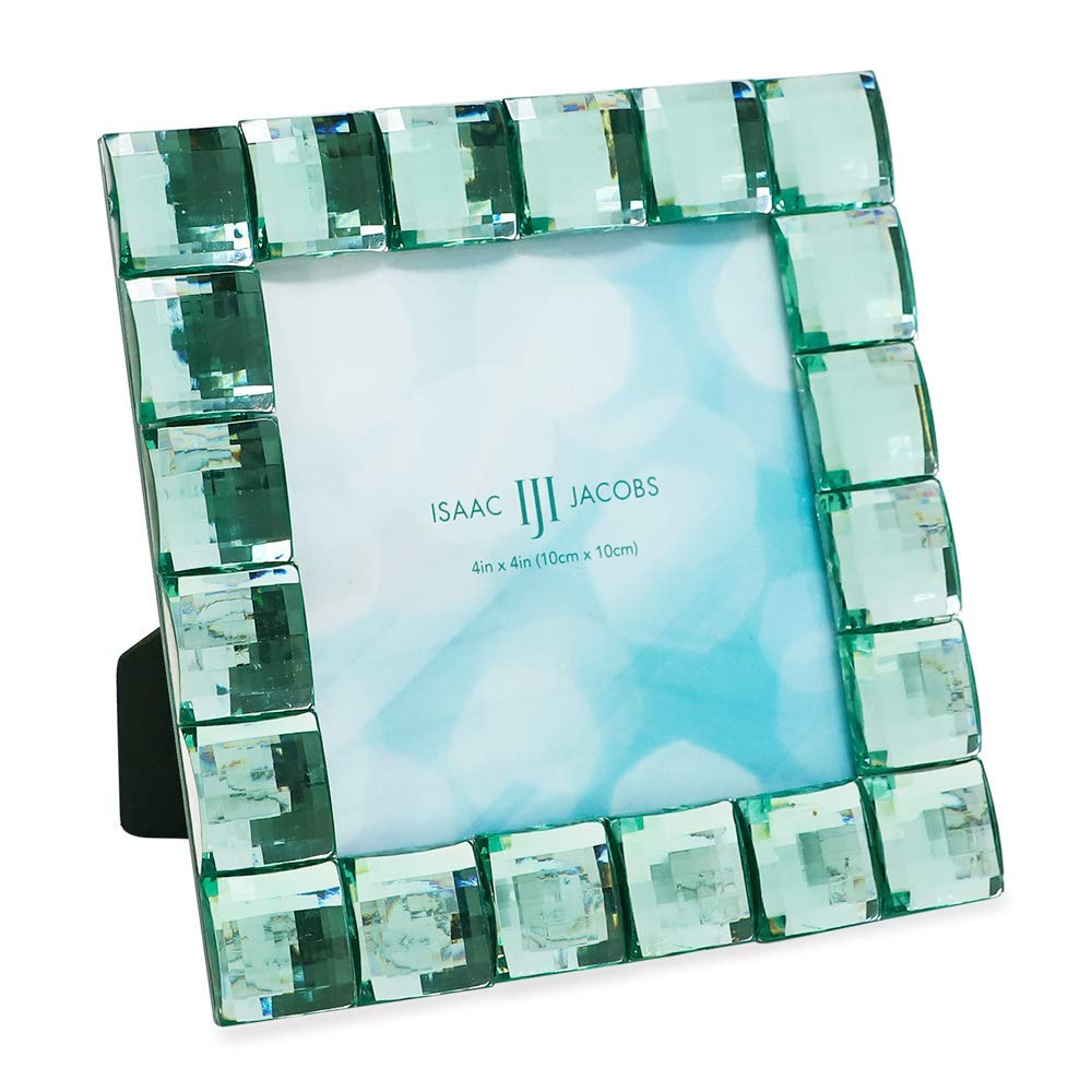 Isaac Jacobs Decorative Sparkling Jewel Picture Frame (4x4, Rainbow)
