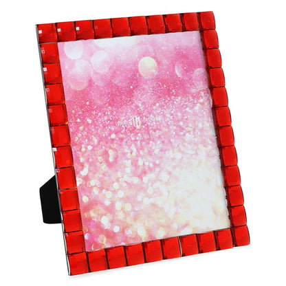Isaac Jacobs Decorative Sparkling Jewel Picture Frame (4x4, Rainbow)