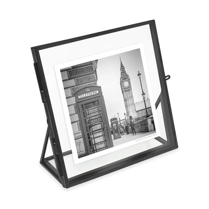 Isaac Jacobs 2x3 Gold Vertical Floating Photo Frame ClaspLock&Angled Base