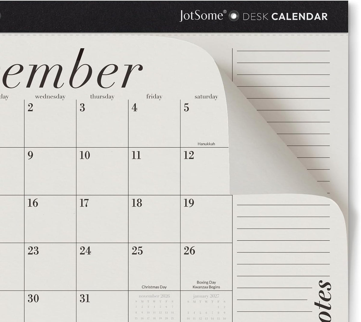 Jotsome Desk Calendar 2026-2027, Large Monthly Desktop Calendar 17"x12"