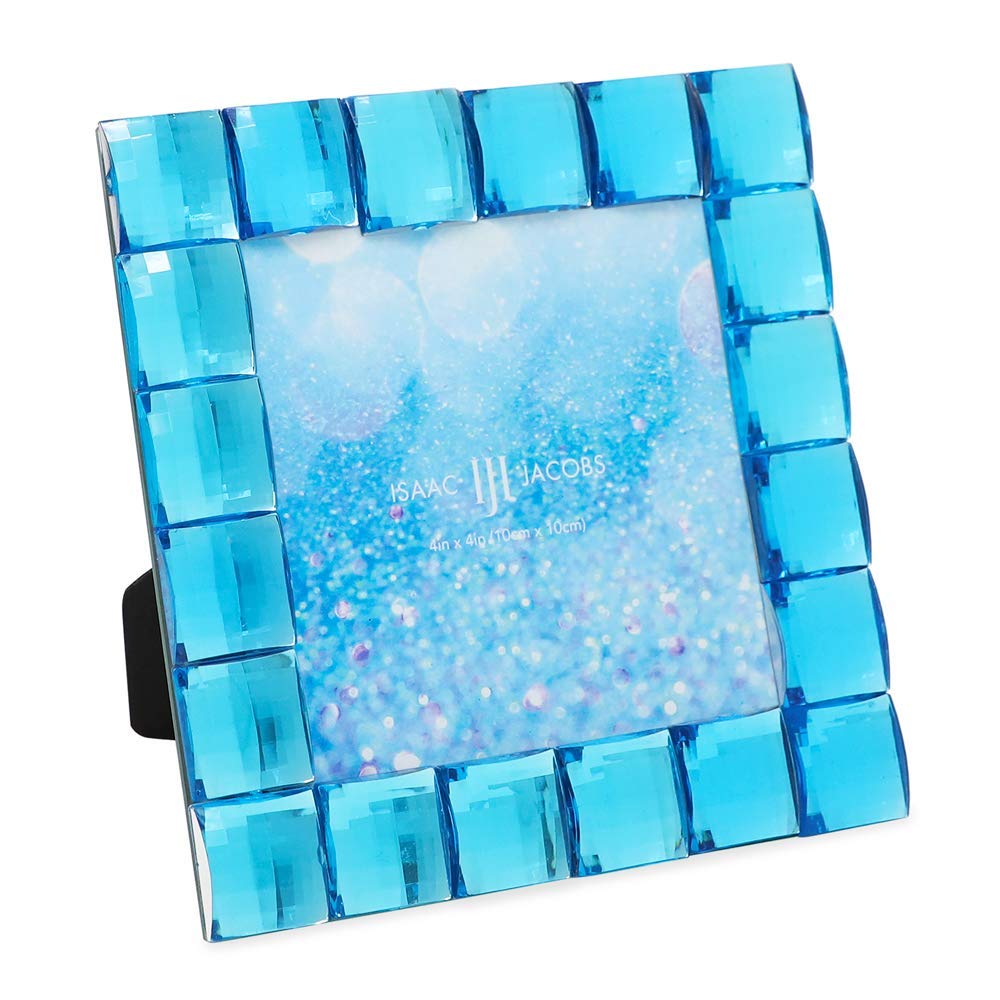 Isaac Jacobs Decorative Sparkling Jewel Picture Frame (4x4, Rainbow)