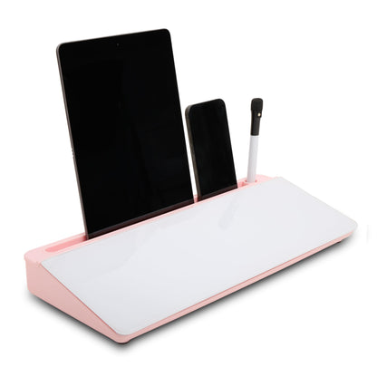 GAROOD Desktop Dry Erase Board with Storage (Black Base) Desk White Board Desk Board Glass Desktop White Board with Stand Home Office Organizer Phone Holder 15.8X7X2 inches