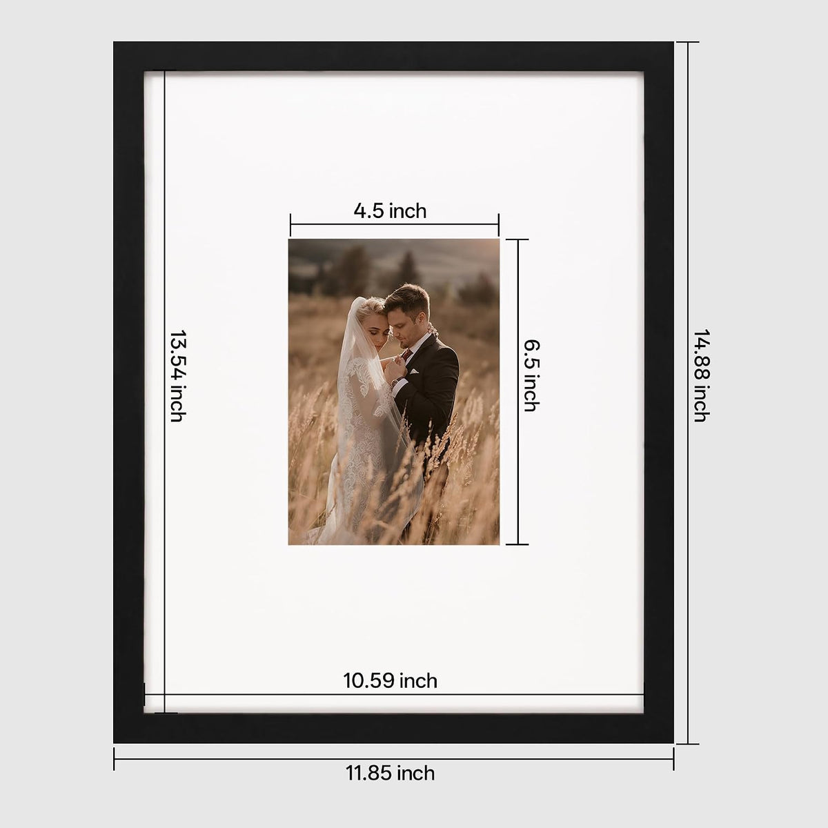 eletecpro 11x14 Signable Picture Frame with Clear Acrylic Cover, Signature Photo Frame with Mat Display 5x7 Photo for Tabletop or Wall, Wedding Guest Book Alternative, Graduation Decoration, Black