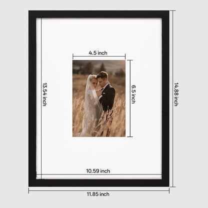 eletecpro 11x14 Signable Picture Frame with Clear Acrylic Cover, Signature Photo Frame with Mat Display 5x7 Photo for Tabletop or Wall, Wedding Guest Book Alternative, Graduation Decoration, Black