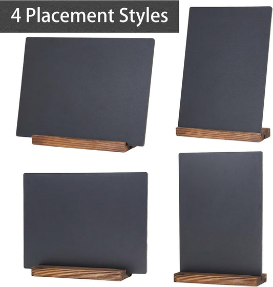 3 Pack 8.7x12 in Desktop Small Chalkboard Sign with Wood Base