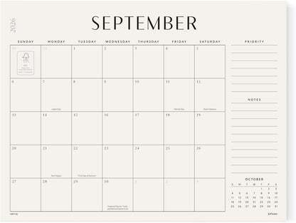 Jotsome Desk Calendar 2026-2027, Academic Monthly Calendar Large 22"x17"
