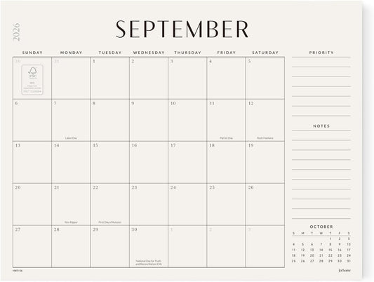 Jotsome Desk Calendar 2026-2027, Academic Monthly Calendar Large 22"x17"