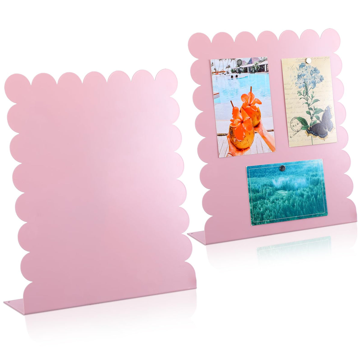 Gueevin 2 Pcs Magnet Board Magnetic Display Stand for Table, White, Small