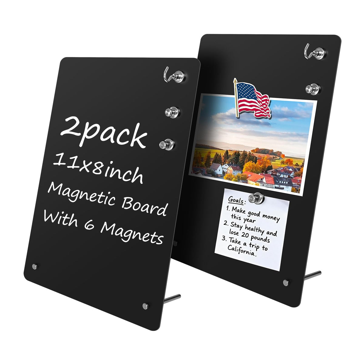 2 Pack Magnetic Board - Black Magnet Display Stand
