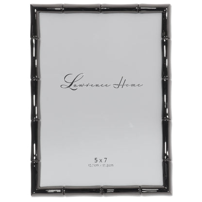 Lawrence Frames Bamboo Design Metal Frame, 4x4, Silver