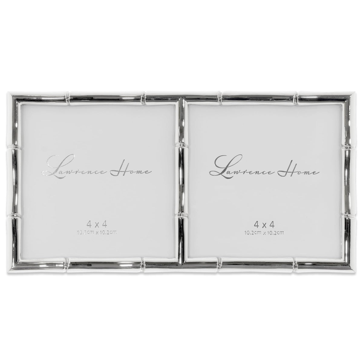 Lawrence Frames Bamboo Design Metal Frame, 4x4, Silver