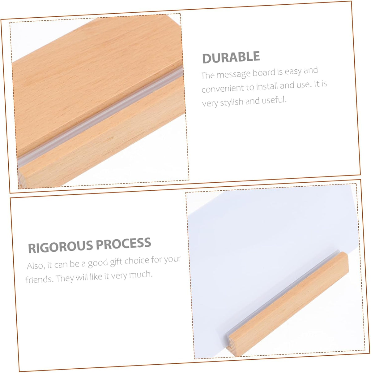 Wood Message Board Desktop Sign with Base, PVC and Wood
